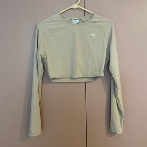 Gymshark Training Long Sleeve Crop Top - Grey (S)